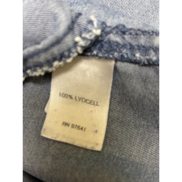 J. Jill Indigo Denim Chambray Popover Tunic Blue Lyocell Size Small - Picture 4 of 6
